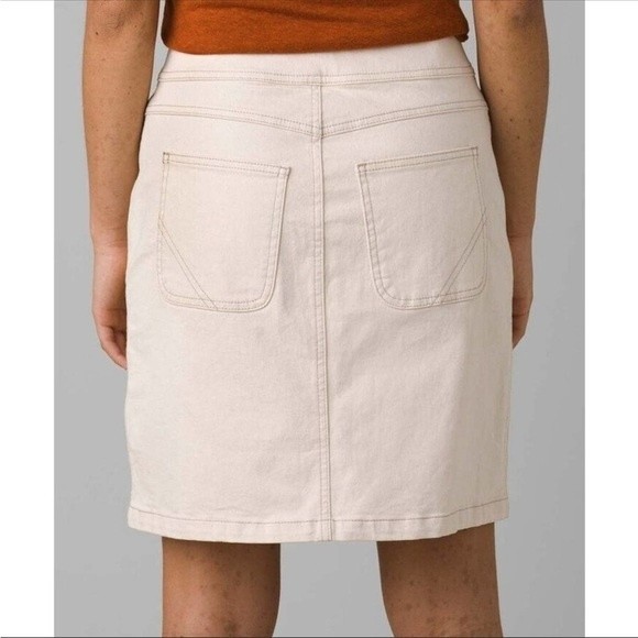 Prana Broadway Skirt Stretch Denim Natural Zip Pockets Size 6 NEW MSRP $79.00 - Picture 2 of 5